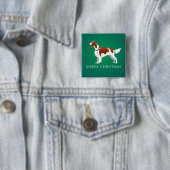 Irish Red and White Setter Frohe Weihnachtsgestalt Button (Beispiel)