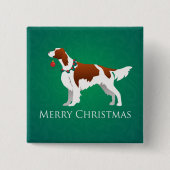 Irish Red and White Setter Frohe Weihnachtsgestalt Button (Vorderseite)