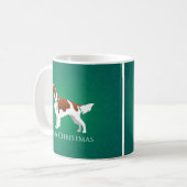 Irish Red and White Setter Frohe Weihnachtsgestalt Kaffeetasse (Vorderseite Links)
