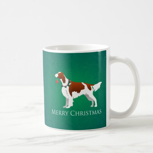 Irish Red and White Setter Frohe Weihnachtsgestalt Kaffeetasse (Rechts)