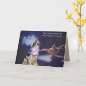 Irish Red and White Setter Genie Birthday Card Karte (Gelbe Blume)