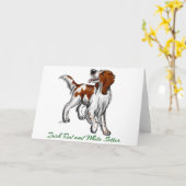 Irish Red and White Setter Karte (Gelbe Blume)