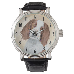 Irish Red and White Setter Painting - Original Art Armbanduhr