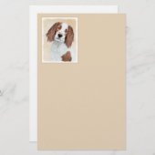 Irish Red and White Setter Painting - Original Art Briefpapier (Vorne/Hinten)