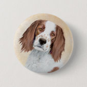 Irish Red and White Setter Painting - Original Art Button (Vorderseite)