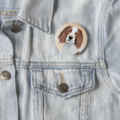 Irish Red and White Setter Painting - Original Art Button (Beispiel)