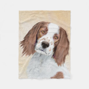 Irish Red and White Setter Painting - Original Art Fleecedecke