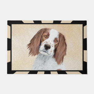 Irish Red and White Setter Painting - Original Art Fußmatte
