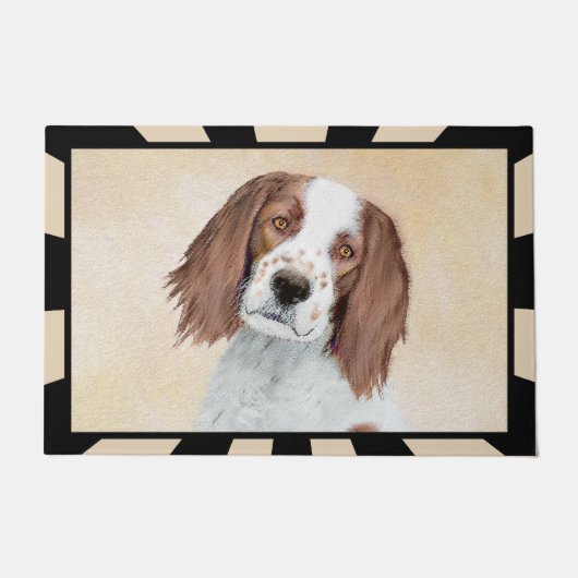 Irish Red and White Setter Painting - Original Art Fußmatte (Vorderseite)