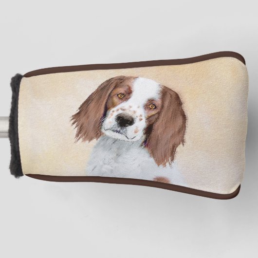 Irish Red and White Setter Painting - Original Art Golf Headcover (Vorderseite)