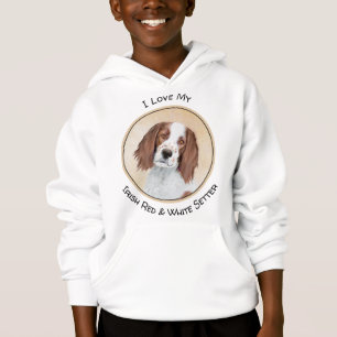 Irish Red and White Setter Painting - Original Art Hoodie