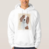 Irish Red and White Setter Painting - Original Art Hoodie (Vorderseite)