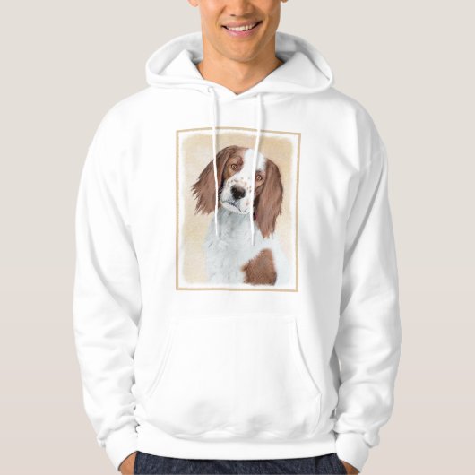 Irish Red and White Setter Painting - Original Art Hoodie (Vorderseite)