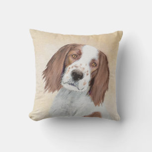 Irish Red and White Setter Painting - Original Art Kissen