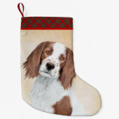Irish Red and White Setter Painting - Original Art Kleiner Weihnachtsstrumpf (Vorderseite)