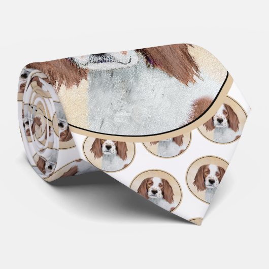 Irish Red and White Setter Painting - Original Art Krawatte (Gerollt)