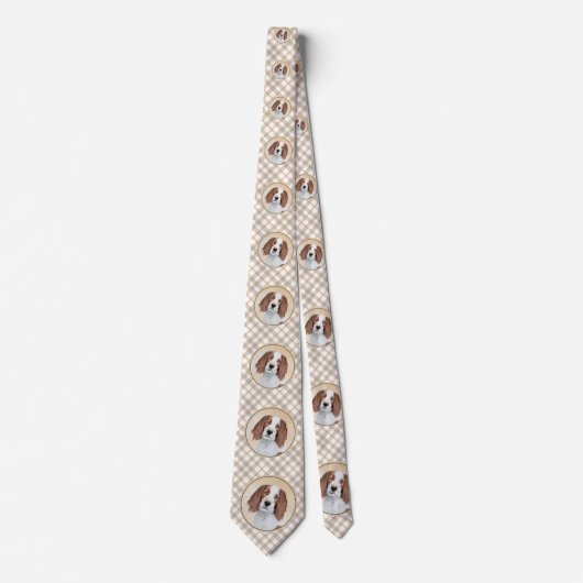 Irish Red and White Setter Painting - Original Art Krawatte (Vorderseite)