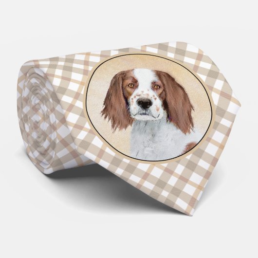 Irish Red and White Setter Painting - Original Art Krawatte (Gerollt)