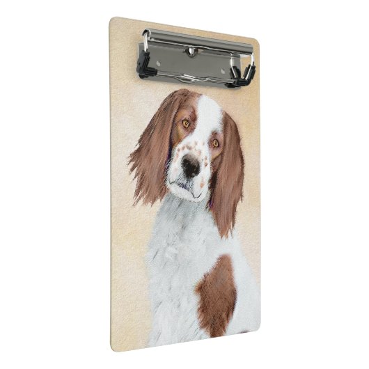 Irish Red and White Setter Painting - Original Art Mini Klemmbrett (Schrägansicht)