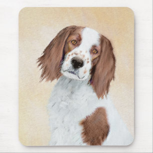 Irish Red and White Setter Painting - Original Art Mousepad
