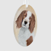 Irish Red and White Setter Painting - Original Art Ornament (Vorderseite)