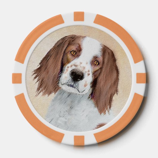 Irish Red and White Setter Painting - Original Art Pokerchips (Vorderseite)
