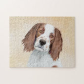 Irish Red and White Setter Painting - Original Art Puzzle (Horizontal)