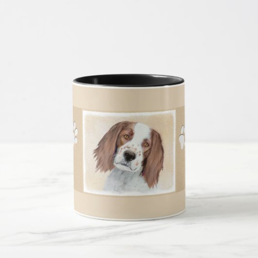 Irish Red and White Setter Painting - Original Art Tasse (Zentrum)