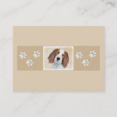 Irish Red and White Setter Painting - Original Art Visitenkarte (Rückseite)