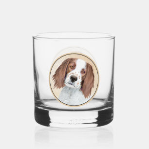 Irish Red and White Setter Painting - Original Art Whiskyglas