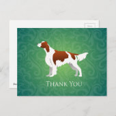 Irish Red and White Setter Vielen Dank Postkarte (Vorne/Hinten)