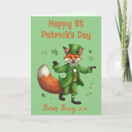 Irish Red Fox St Patricks Day Glückskarte Feiertagskarte