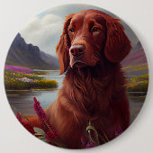 Irish Red on a Paddle: Ein Landschaftliches Abente Button (Vorderseite)