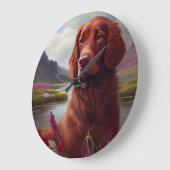 Irish Red on a Paddle: Ein Landschaftliches Abente Große Wanduhr (Winkel)