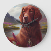 Irish Red on a Paddle: Ein Landschaftliches Abente Große Wanduhr (Vorderseite)