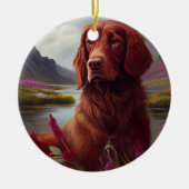 Irish Red on a Paddle: Ein Landschaftliches Abente Keramik Ornament (Vorne)