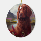 Irish Red on a Paddle: Ein Landschaftliches Abente Keramik Ornament (Links)