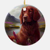 Irish Red on a Paddle: Ein Landschaftliches Abente Keramik Ornament (Hinten)