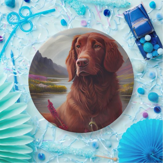 Irish Red on a Paddle: Ein Landschaftliches Abente Pappteller (Party)