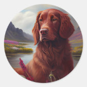 Irish Red on a Paddle: Ein Landschaftliches Abente Runder Aufkleber (Vorderseite)