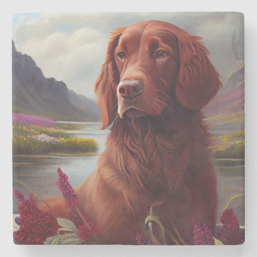 Irish Red on a Paddle: Ein Landschaftliches Abente Steinuntersetzer (Vorderseite)