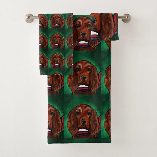 Irish Red Setter Badhandtuch Set (Insitu)