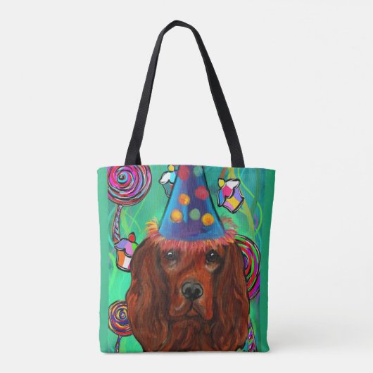 Irish Red Setter Birthday Tasche (Rückseite)
