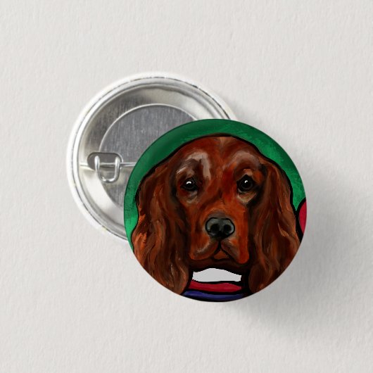 Irish Red Setter Button (Vorne & Hinten)