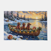 Irish Red Setter Christmas Boat Holiday Fußmatte (Vorderseite)