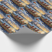 Irish Red Setter Christmas Boat Holiday Geschenkpapier (Ecke)