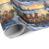 Irish Red Setter Christmas Boat Holiday Geschenkpapier (Rolleneckpunkt)