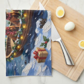 Irish Red Setter Christmas Boat Holiday Geschirrtuch (Viertel Falte)