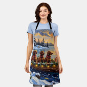 Irish Red Setter Christmas Boat Holiday Schürze (Getragen)