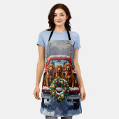 Irish Red Setter Christmas Red Truck Holiday Schürze (Getragen)